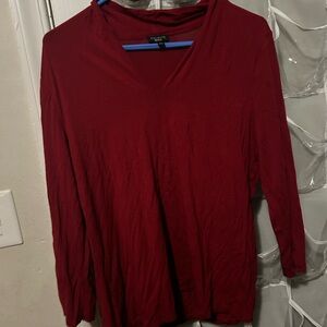 Talbots Rich Red Long Sleeve Women's Top